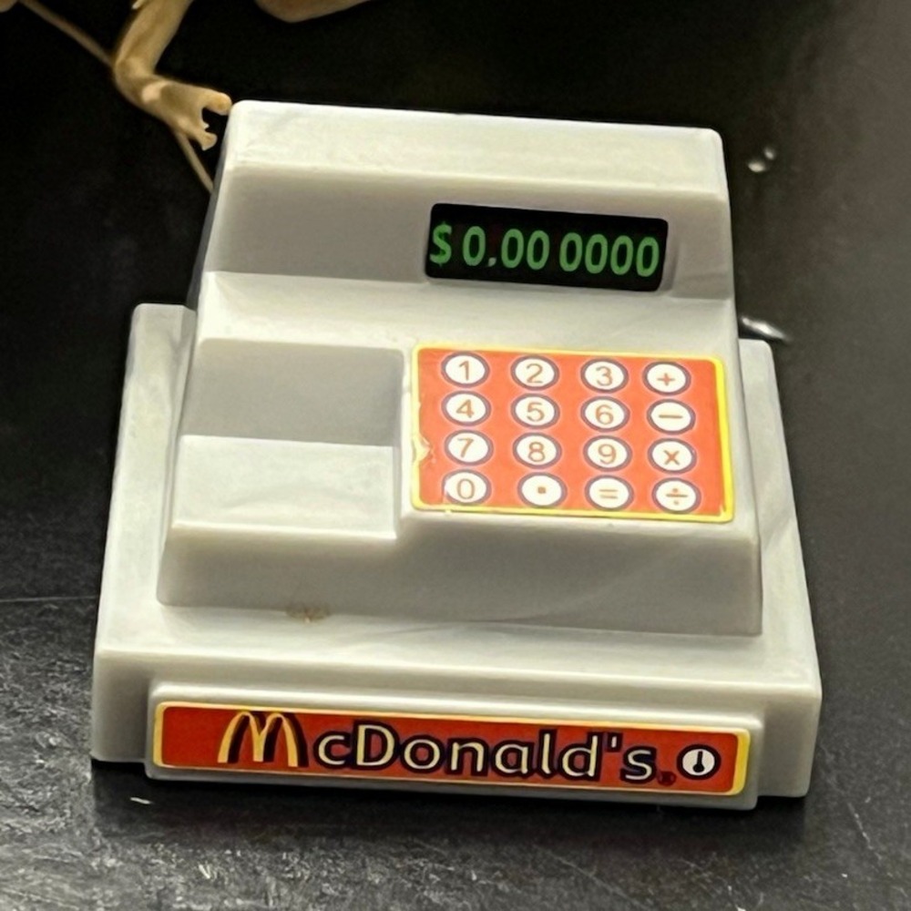 Barbie Mattel McDonald's player Mini Toy Cash Register Gray Plastic 90s 2000s